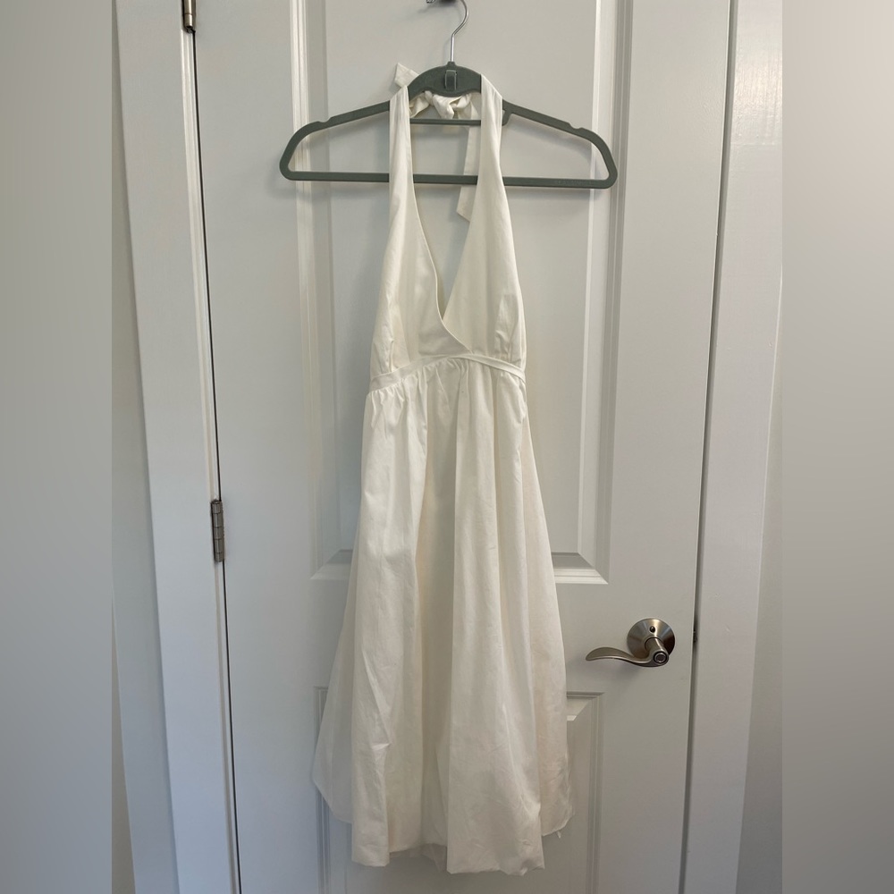 NWT BCBG off white halter bubble dress size 8